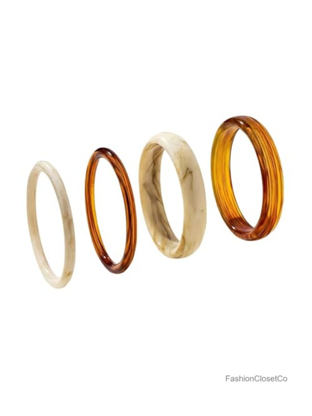 4pk Acrylic Chunky Geometric Bangle Bracelet Set, Resin Bangles, Stackable,
